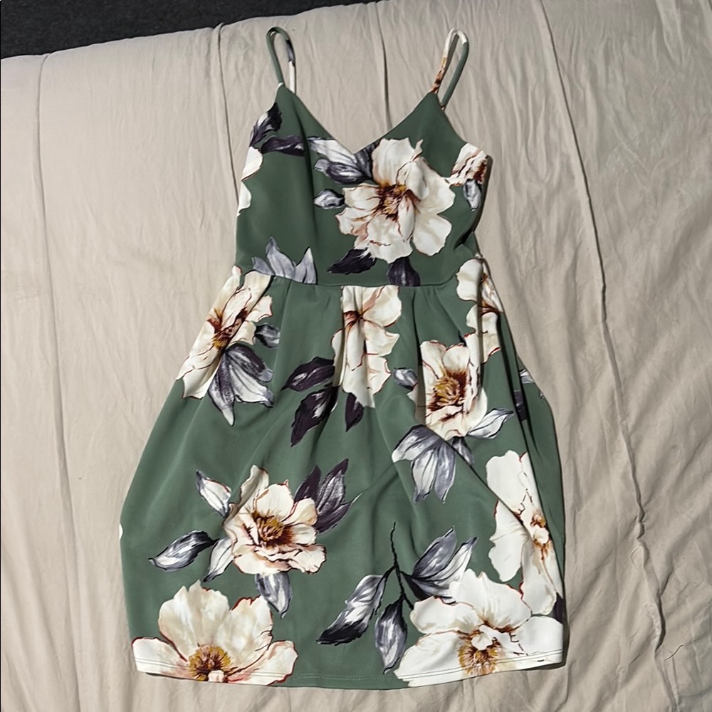 Floral Spaghetti Strap Mini Dress
